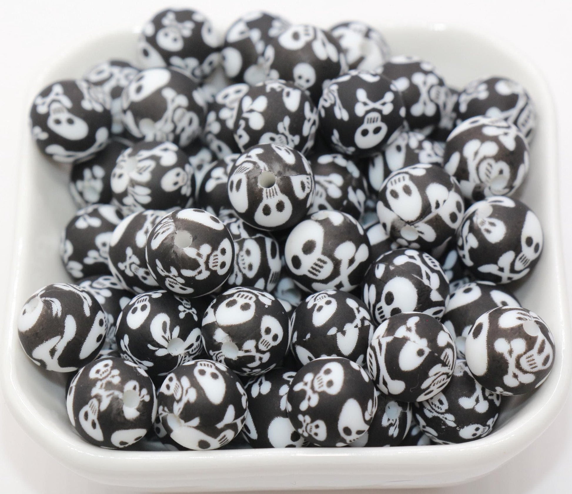 12mm Skull Beads, Halloween Beads, Skull Silicone Bubblegum Beads, Beads for Pens, Beads for Bracelets #S23