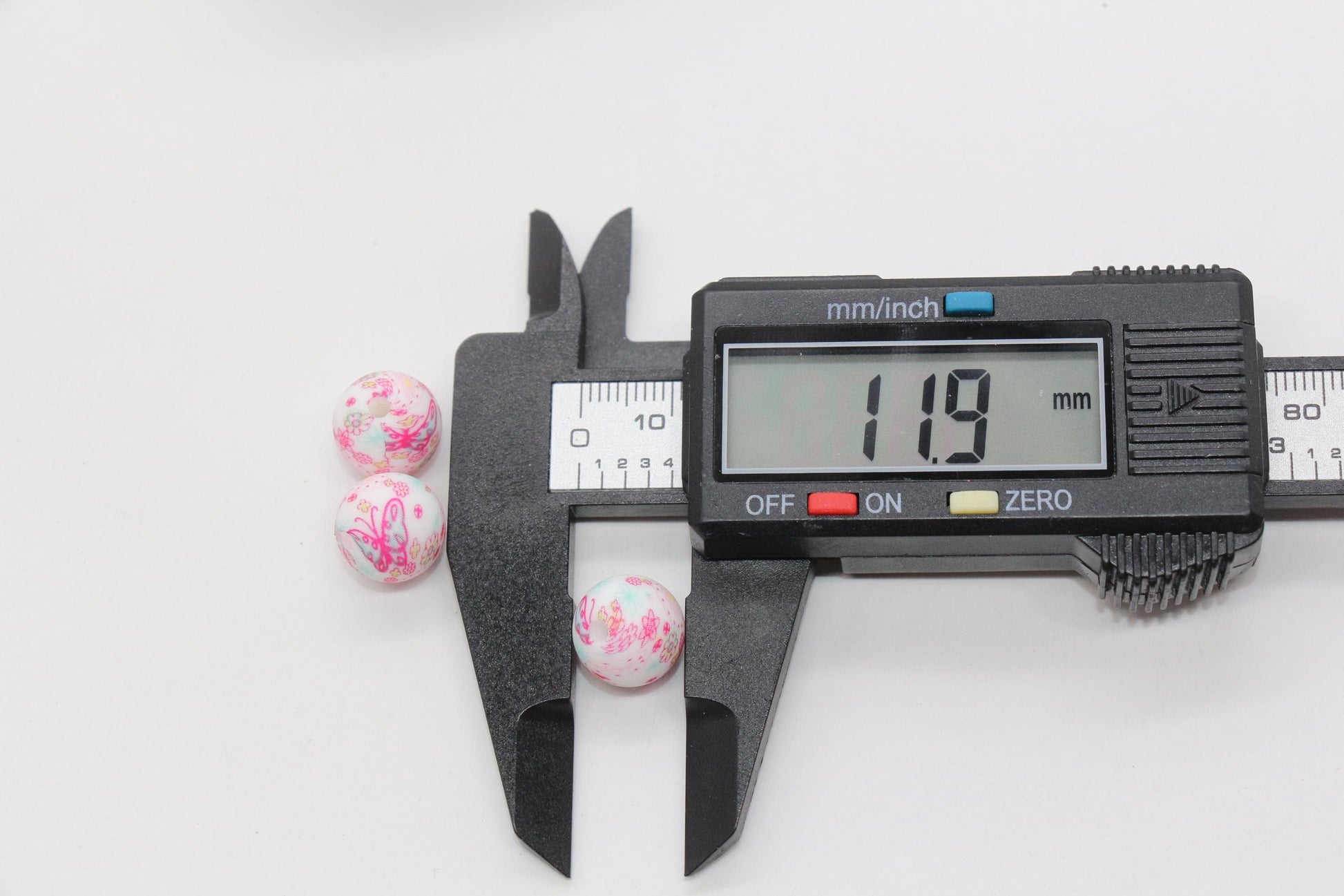 12mm Butterfly Beads, Butterfly Printed Silicone Bubblegum Beads, Beads for Pens, Beads for Bracelets #S30