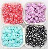 Polka Dot Print Silicone Beads, Dots Silicone Beads, Bubblegum Beads, Beads for Pens, Beads for Bracelets