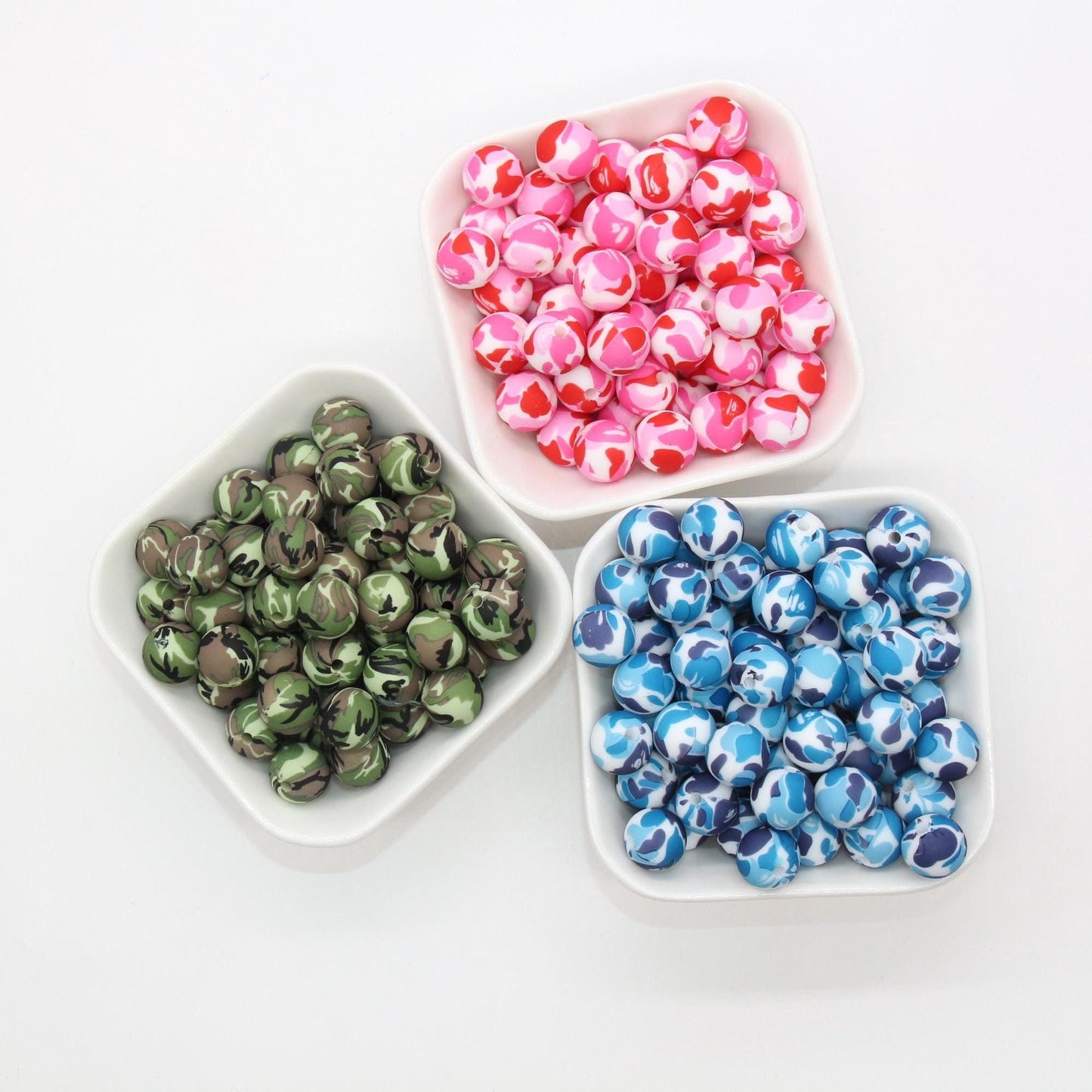 Camo Print Silicone Beads, Camouflage Silicone Beads, Bubblegum Beads, Beads for Pens, Beads for Bracelets