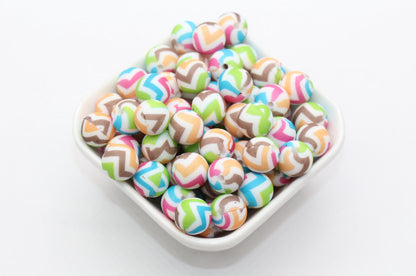 12mm Wave Printed Beads, Silicone Bubblegum Beads, Beads for Pens, Beads for Bracelets #S52