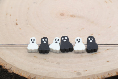 Ghost Beads, Halloween Themed Clay Beads, White Ghost Black Ghost Clay Beads, Bracelet Beads, Kids Craft Beads