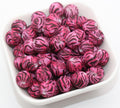 12mm pink zebra silicone beads for keychains