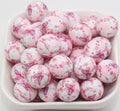 15mm pink butterfly print silicone beads for pens and keychains
