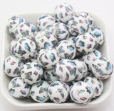 15mm butterfly print silicone beads for pens and keychains