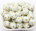 15mm bee print silicone beads for pens and keychains