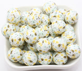 15mm bee print silicone beads for pens and keychains