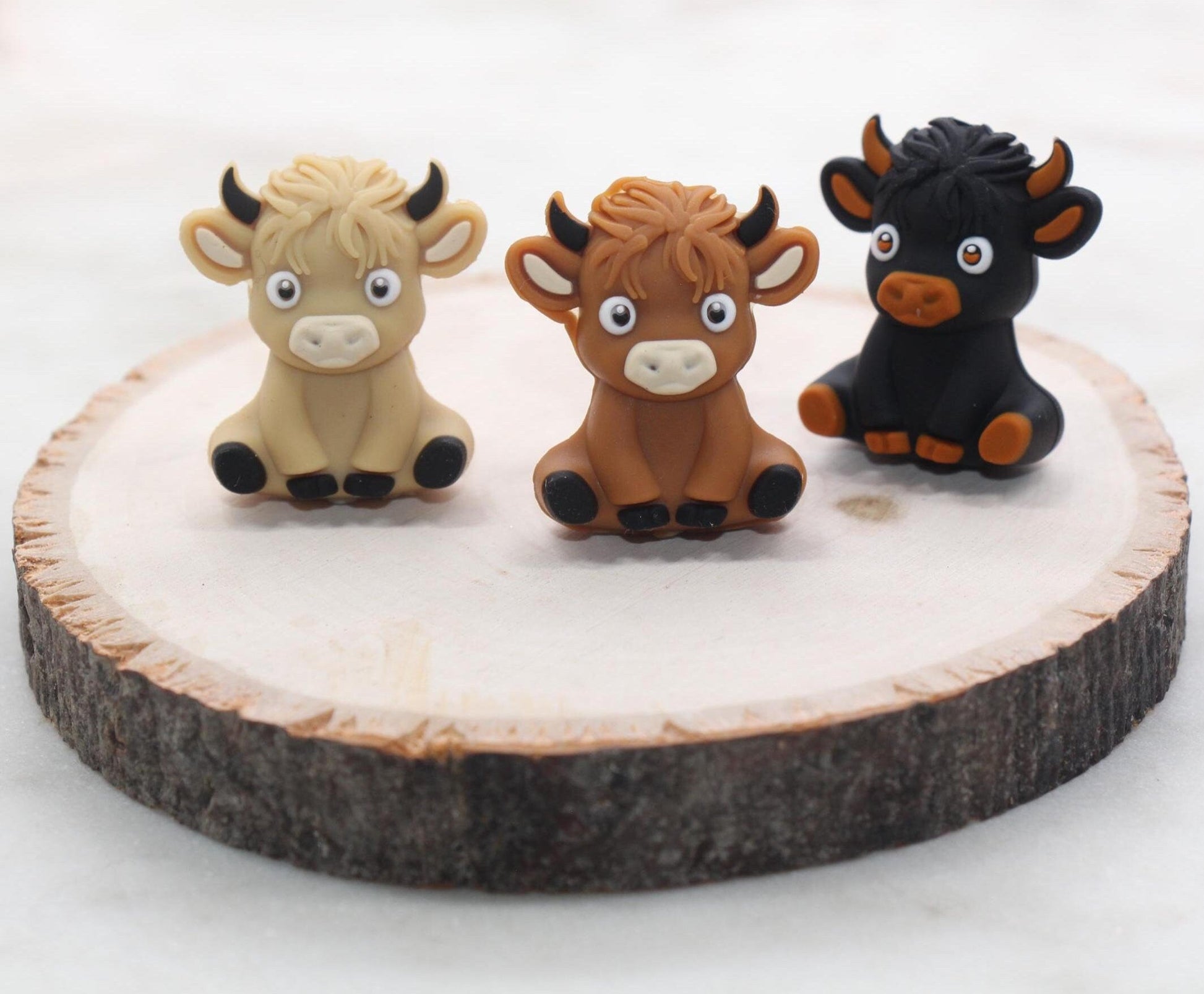 3D Highland Cow Silicone Beads, Western Cow Focal Beads, Animal Themed Beads, Chunky Beads, Silicone Loose Beads #612