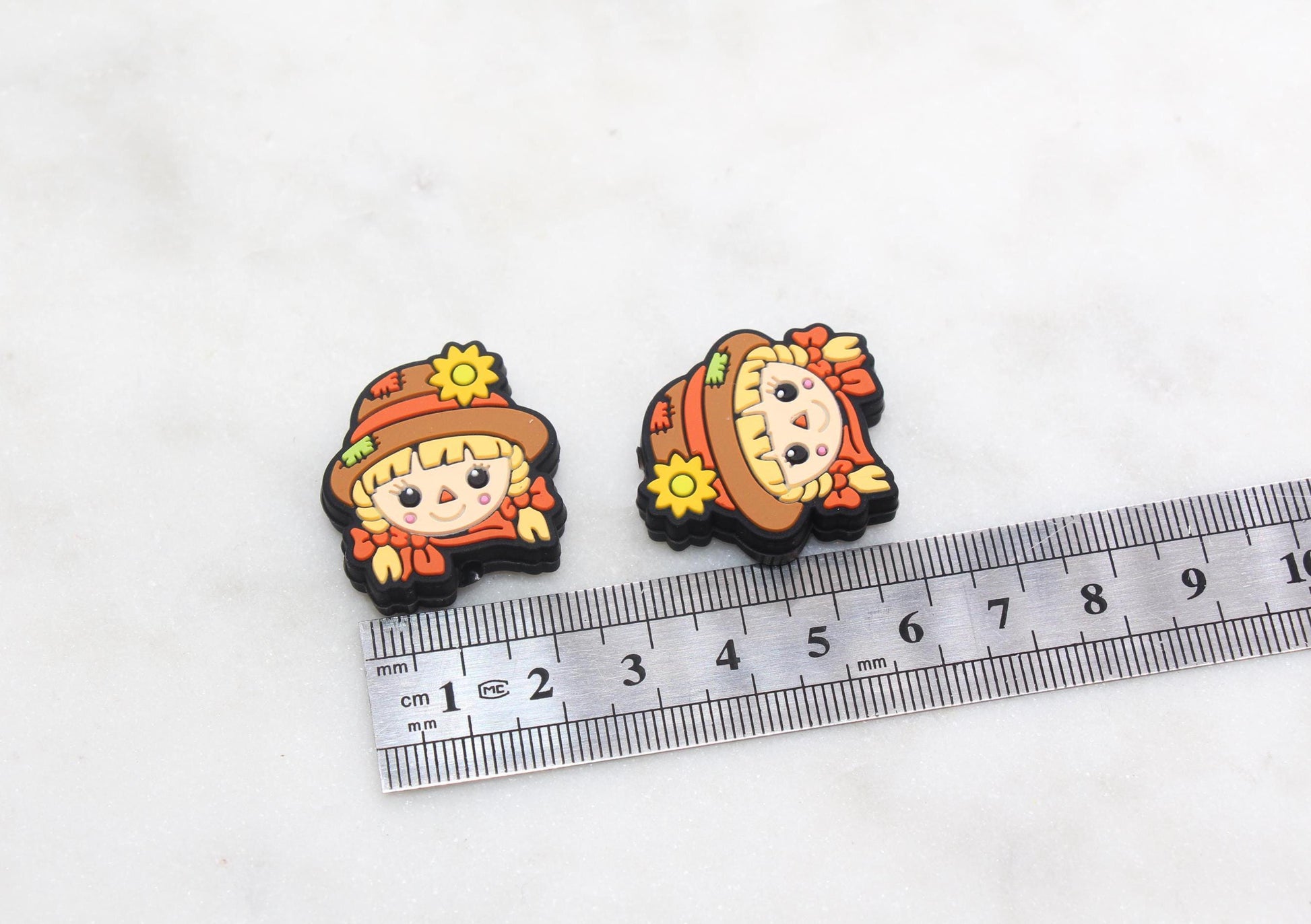 Scarecrow Girl Silicone Beads, Fall Focal Beads, Autumn Silicone Beads #620