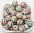 15mm leopard swirl print silicone beads for pens and keychains