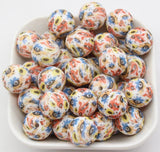 15mm eye swirl print silicone beads for pens and keychains