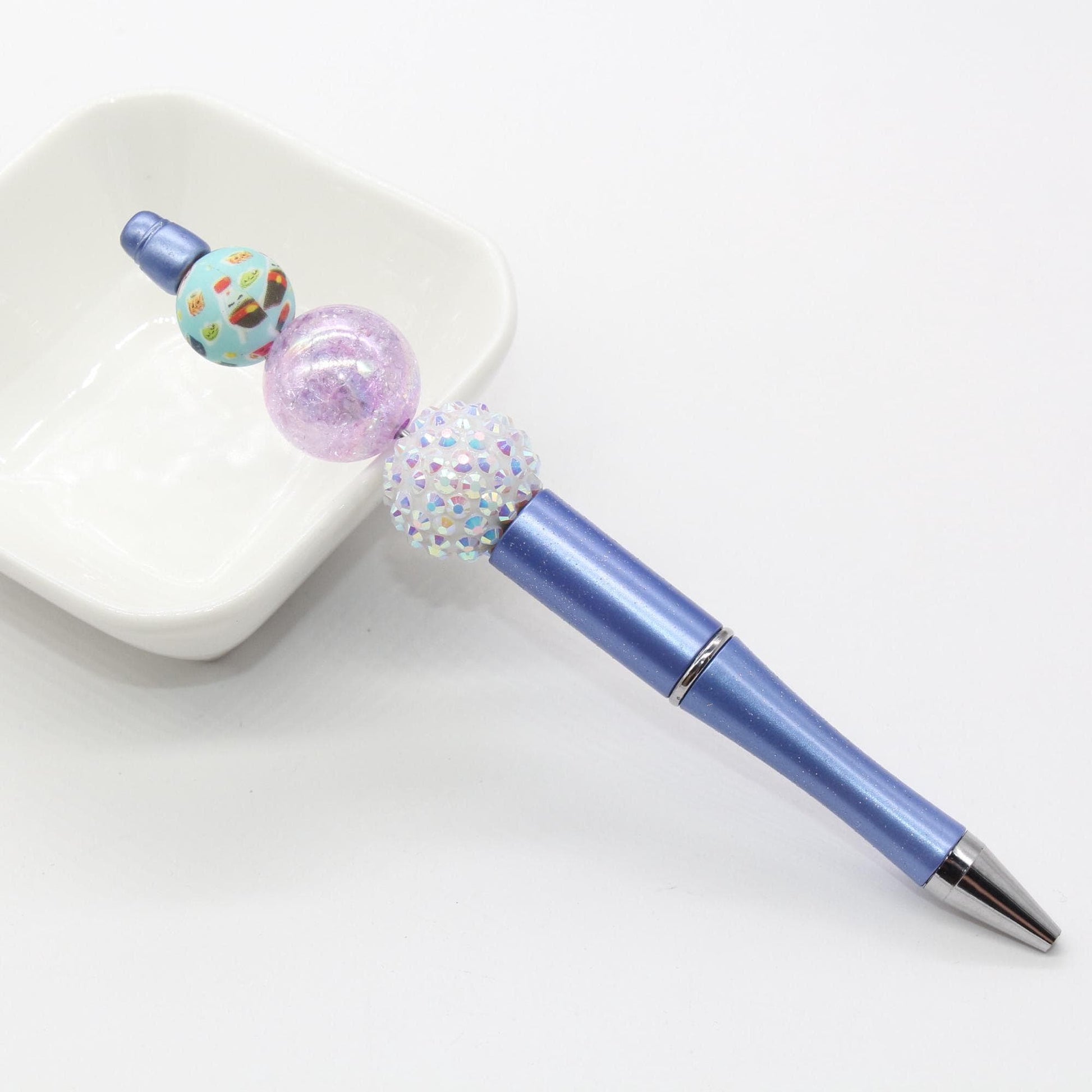 15mm Sushi Printed Beads, Food Printed Silicone Beads, Round Bubblegum Beads, Beads for Pens #S99