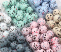 15mm terrazzo print silicone beads for pens and keychains