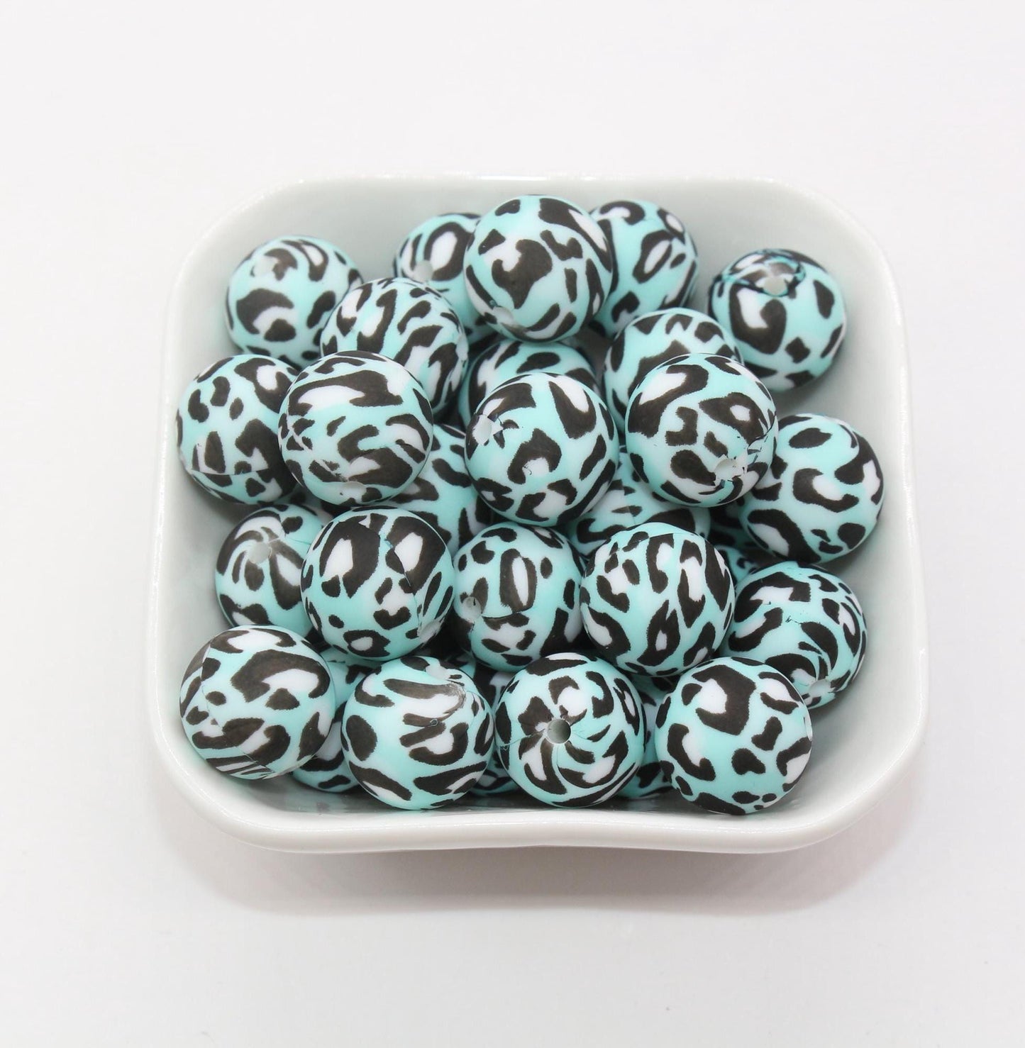 15mm Leopard Printed Beads, Animal Print Silicone Beads, Round Bubblegum Beads, Beads for Pens, Beads for Bracelets