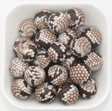 15mm Snake Printed Beads, Snakeskin Print Beads, Animal Printed Silicone Beads, Round Bubblegum Beads, Beads for Pens #S192