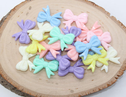 Bow Beads, Plastic Bow Beads, Pastel Bow Beads, Chunky Bow Beads, Beads for Bracelet