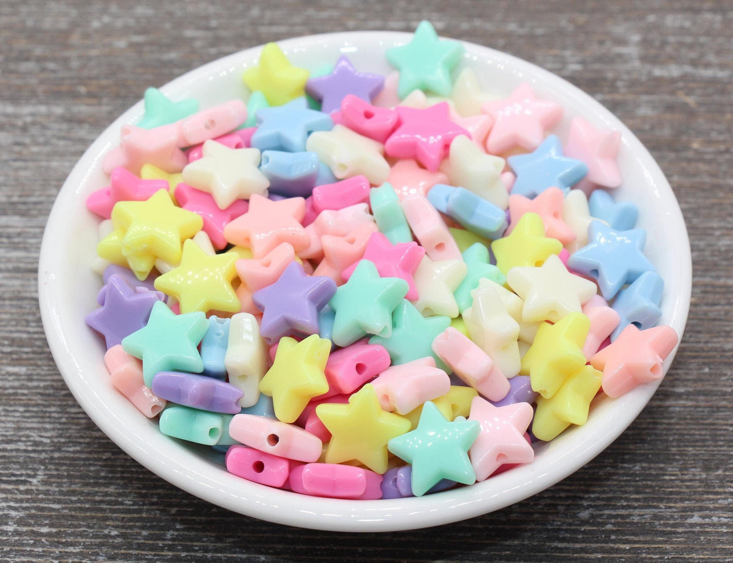 Star Beads, Plastic Star Beads, Pastel Star Beads, Star Shaped Beads, Beads for Bracelet