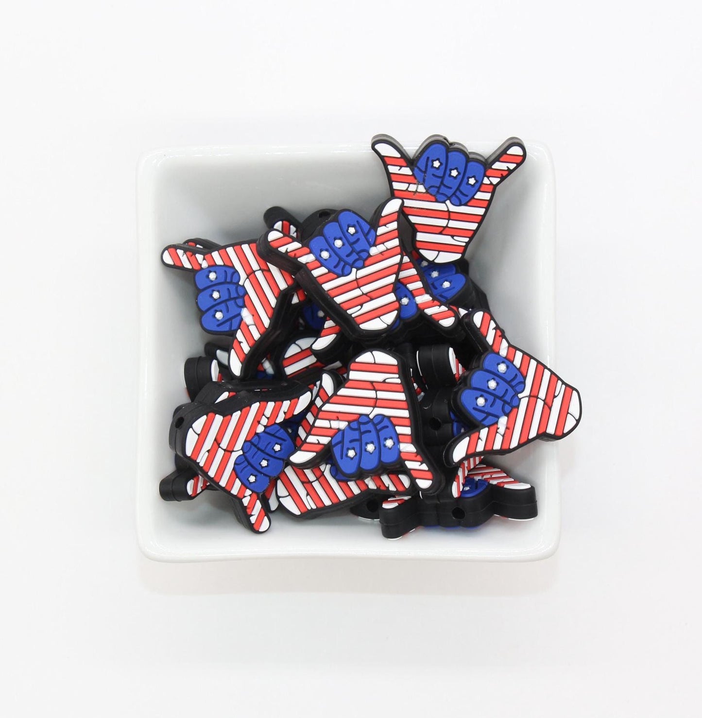 Patriotic Focal Beads, America Flag Beads, Donut, Cowboy Boot, Heart, Hand Silicone Beads, Independence Focal Beads, Beads for Pens