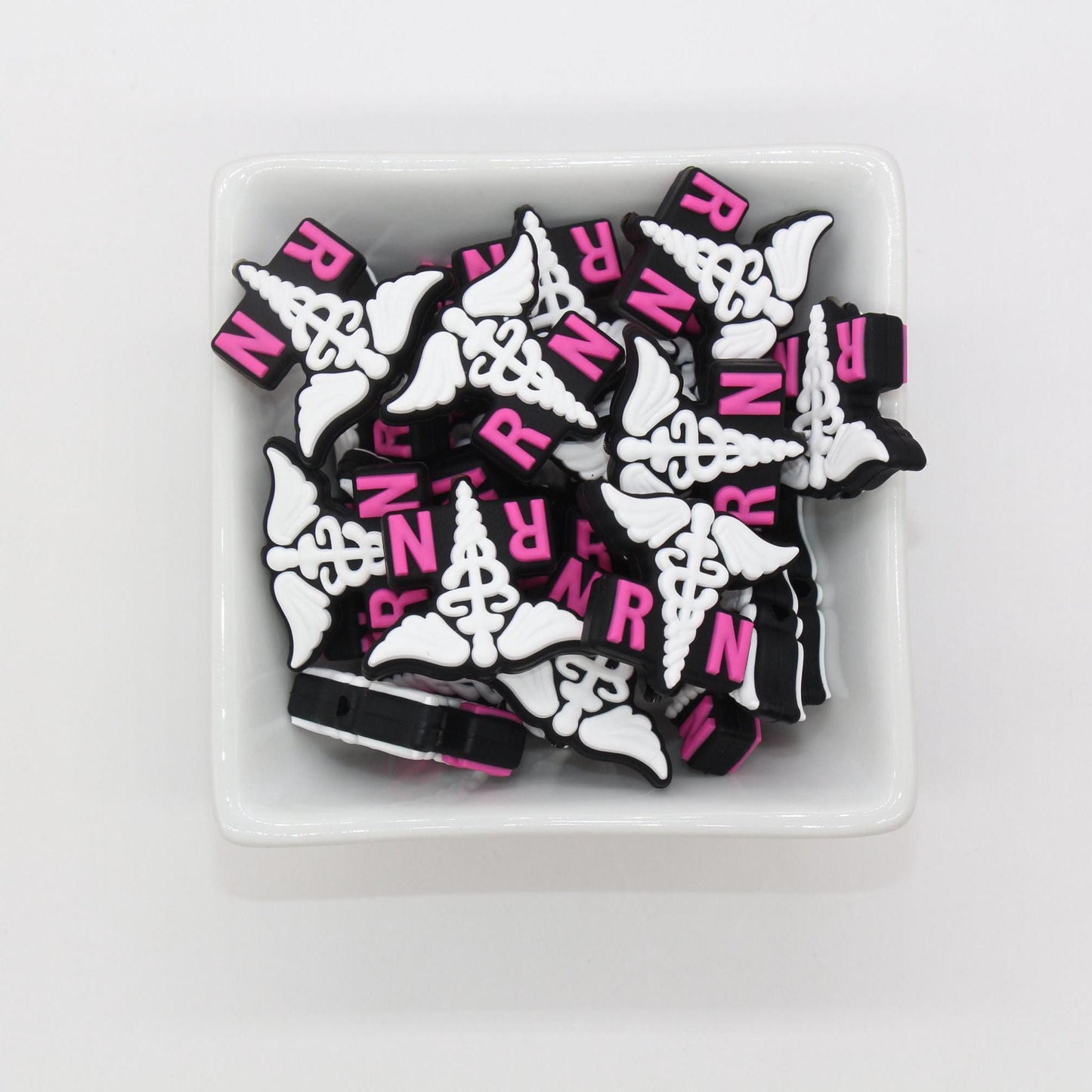 RN Nurse Focal Beads, Registered Nurse Beads, Healthcare Focal Beads, Silicone Beads, Beads for Pens #639