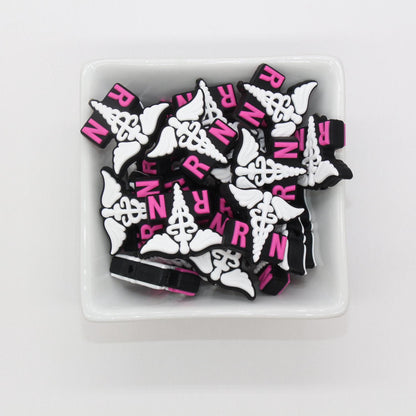 RN Nurse Focal Beads, Registered Nurse Beads, Healthcare Focal Beads, Silicone Beads, Beads for Pens #639