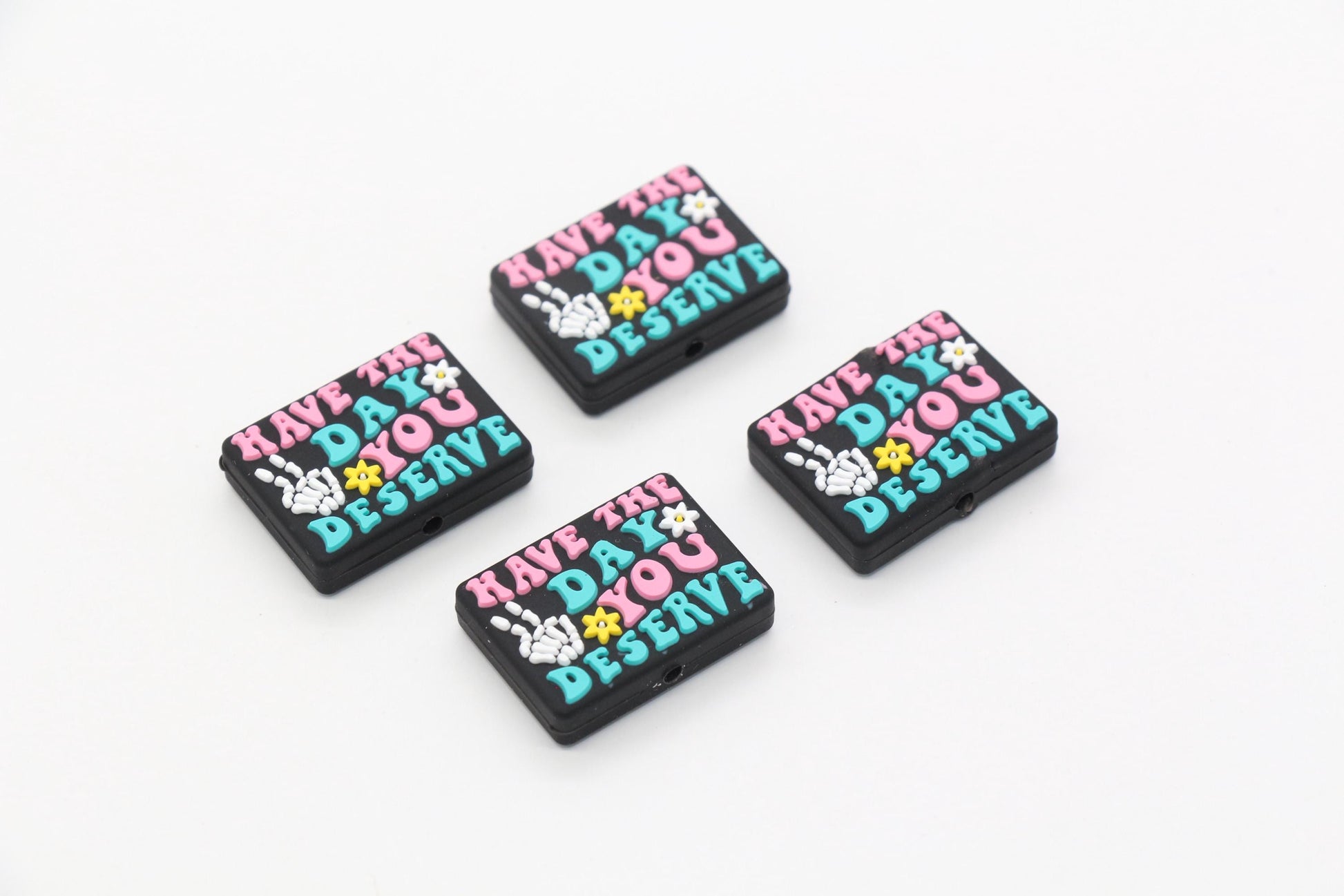 Have The Day You Deserve Focal Beads, Skeleton Focal Beads, Funny Focal Beads, Silicone Loose Beads, Beadable Pen Beads #643
