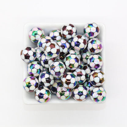 16mm Sport Beads, Baseball Beads, Volleyball Beads, Soccer Beads, Iridescent Gumball Beads, Beads for Pens, Plastic Beads