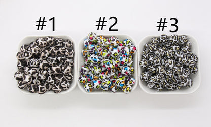 Leopard Silicone Beads, Leopard Printed Beads, Cheetah Beads, Silicone Bubblegum Beads, Beads for Pens, Beads for Bracelets