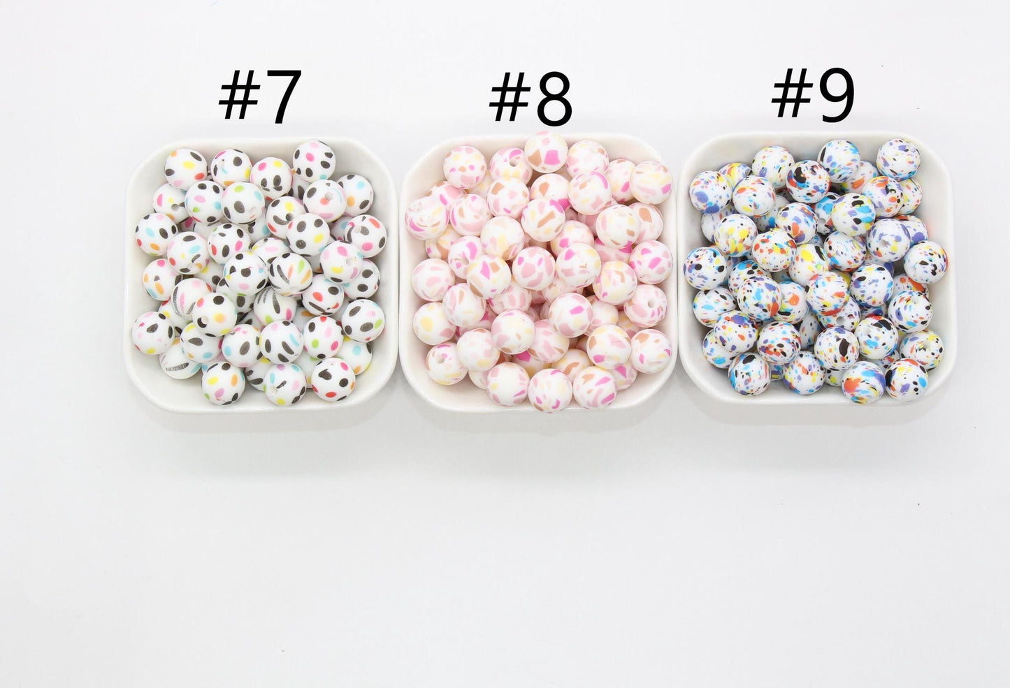 Terrazzo Silicone Beads, Terrazzo Printed Beads, Silicone Bubblegum Beads, Beads for Pens, Beads for Bracelets