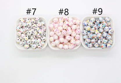 Terrazzo Silicone Beads, Terrazzo Printed Beads, Silicone Bubblegum Beads, Beads for Pens, Beads for Bracelets