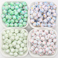 12mm flowers and leaves silicone beads for keychains
