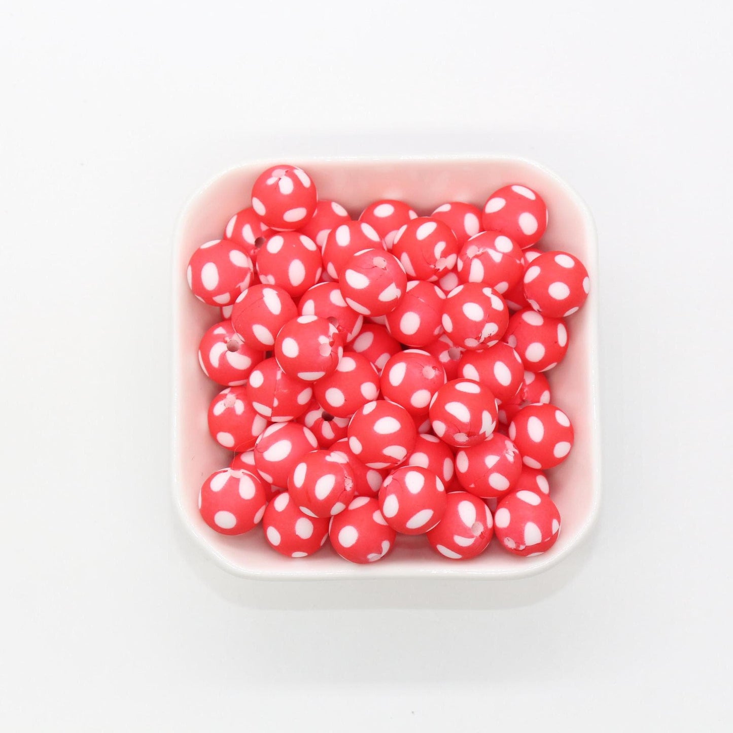 Polka Dot Print Silicone Beads, Dots Silicone Beads, Bubblegum Beads, Beads for Pens, Beads for Bracelets