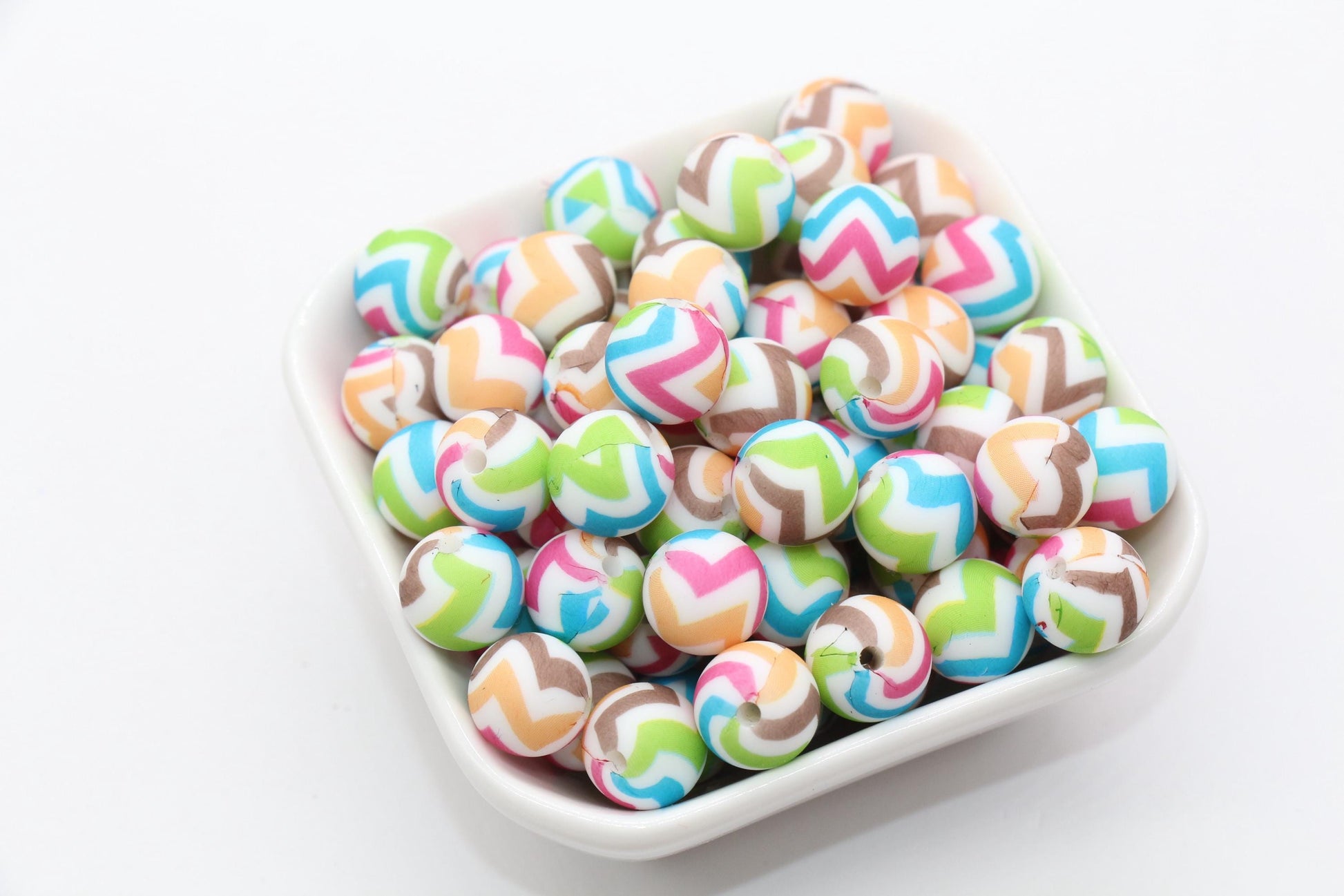 12mm Wave Printed Beads, Silicone Bubblegum Beads, Beads for Pens, Beads for Bracelets #S52