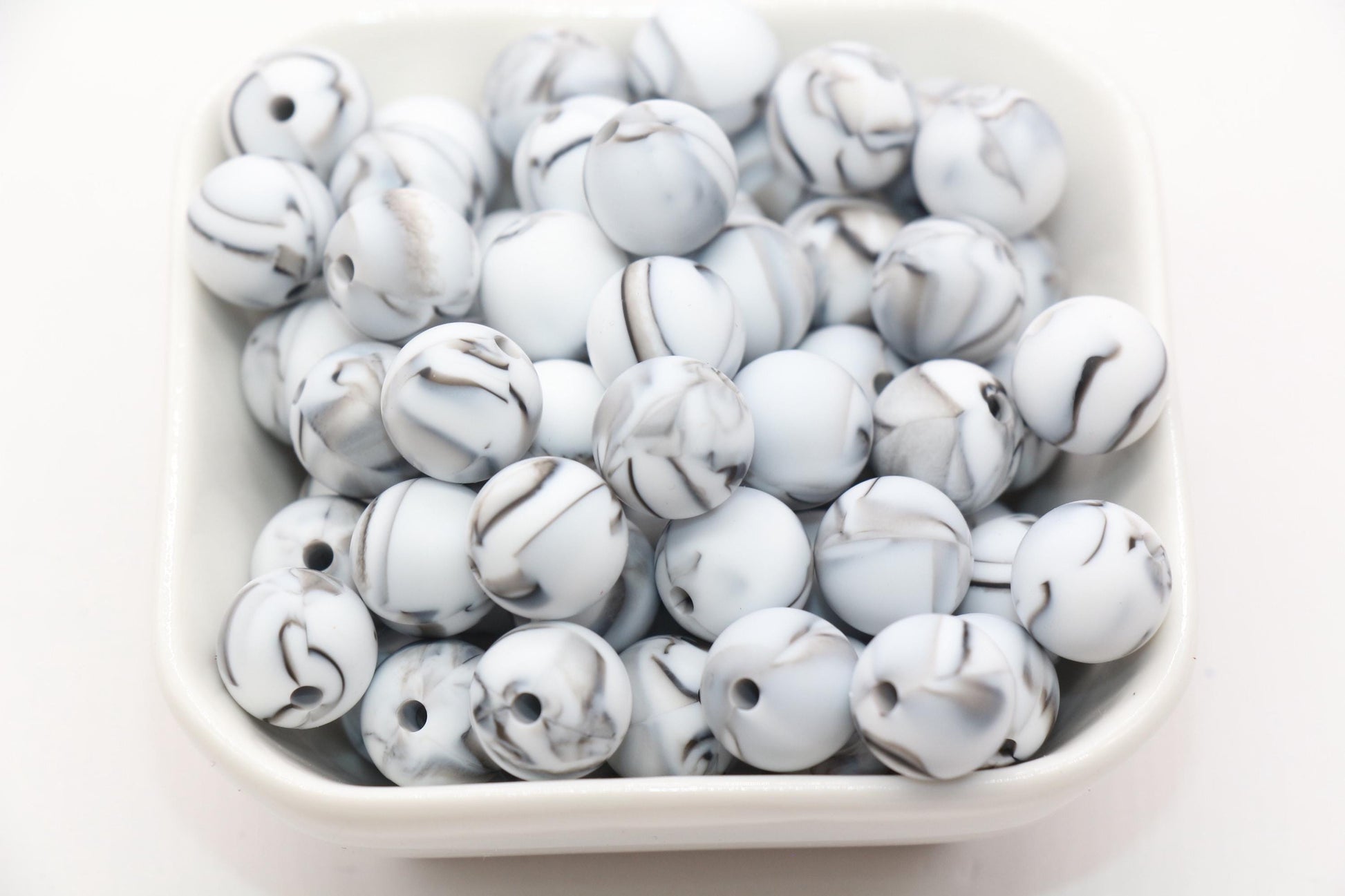 12mm Marble Swirl Beads, Silicone Bubblegum Beads, Beads for Pens, Beads for Bracelets #S54