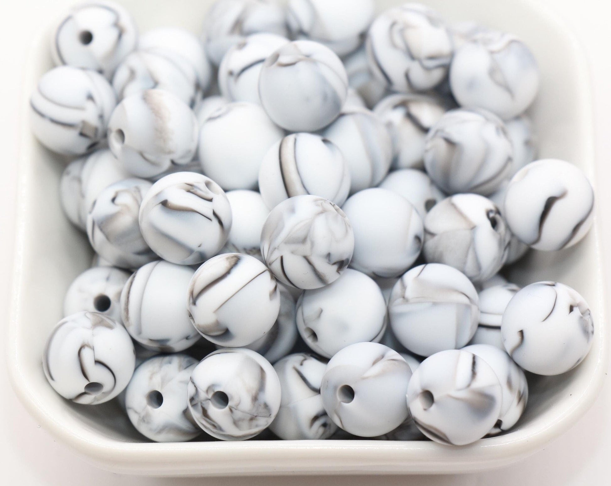 12mm Marble Swirl Beads, Silicone Bubblegum Beads, Beads for Pens, Beads for Bracelets #S54