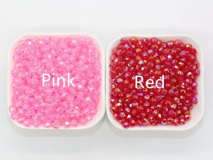 6mm Iridescent Faceted Beads, AB Finish Faceted Beads, Round Gumball Beads, Beads for Bracelets