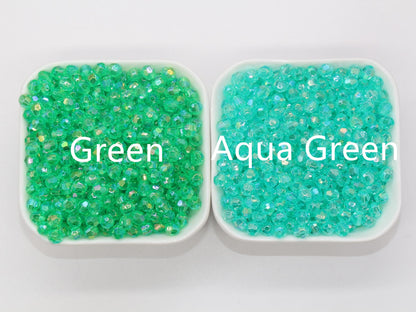 6mm Iridescent Faceted Beads, AB Finish Faceted Beads, Round Gumball Beads, Beads for Bracelets