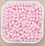 6mm Matte Light Pink Beads, Frosted Pink Beads, Plastic Round Pink Beads, Bubblegum Beads, Beads for Bracelets #490