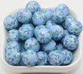 15mm snowboarding penguin print silicone beads for pens and keychains