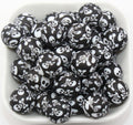 15mm skull print silicone beads for pens and keychains