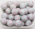 15mm rainbow cupcake print silicone beads for pens and keychains