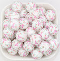 15mm bird floral print silicone beads for pens and keychains