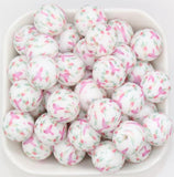 15mm bird floral print silicone beads for pens and keychains