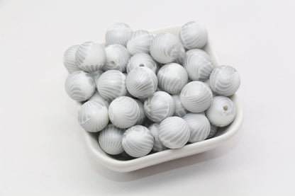 15mm Seashell Printed Beads, Shell Silicone Beads, Round Bubblegum Beads, Beads for Pens #S124