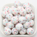15mm flower leaf print silicone beads for pens and keychains