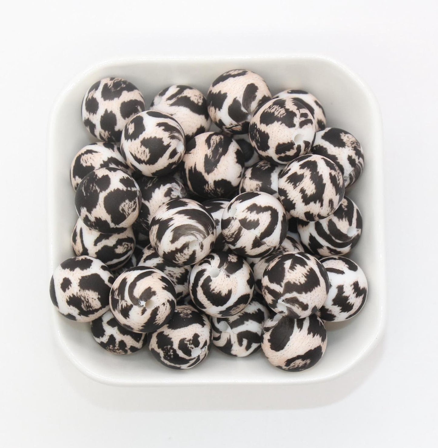 15mm Leopard Printed Beads, Animal Print Silicone Beads, Round Bubblegum Beads, Beads for Pens, Beads for Bracelets