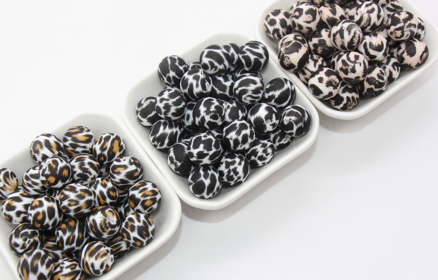 15mm Leopard Printed Beads, Animal Print Silicone Beads, Round Bubblegum Beads, Beads for Pens, Beads for Bracelets