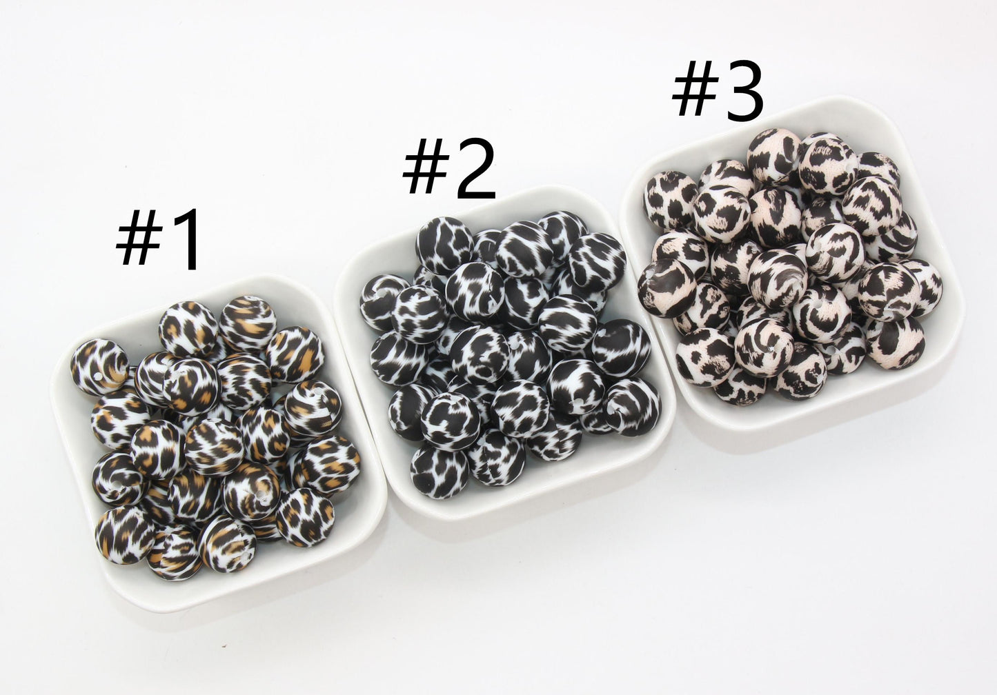 15mm Leopard Printed Beads, Animal Print Silicone Beads, Round Bubblegum Beads, Beads for Pens, Beads for Bracelets