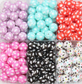 15mm polka dot print silicone beads for pens and keychains