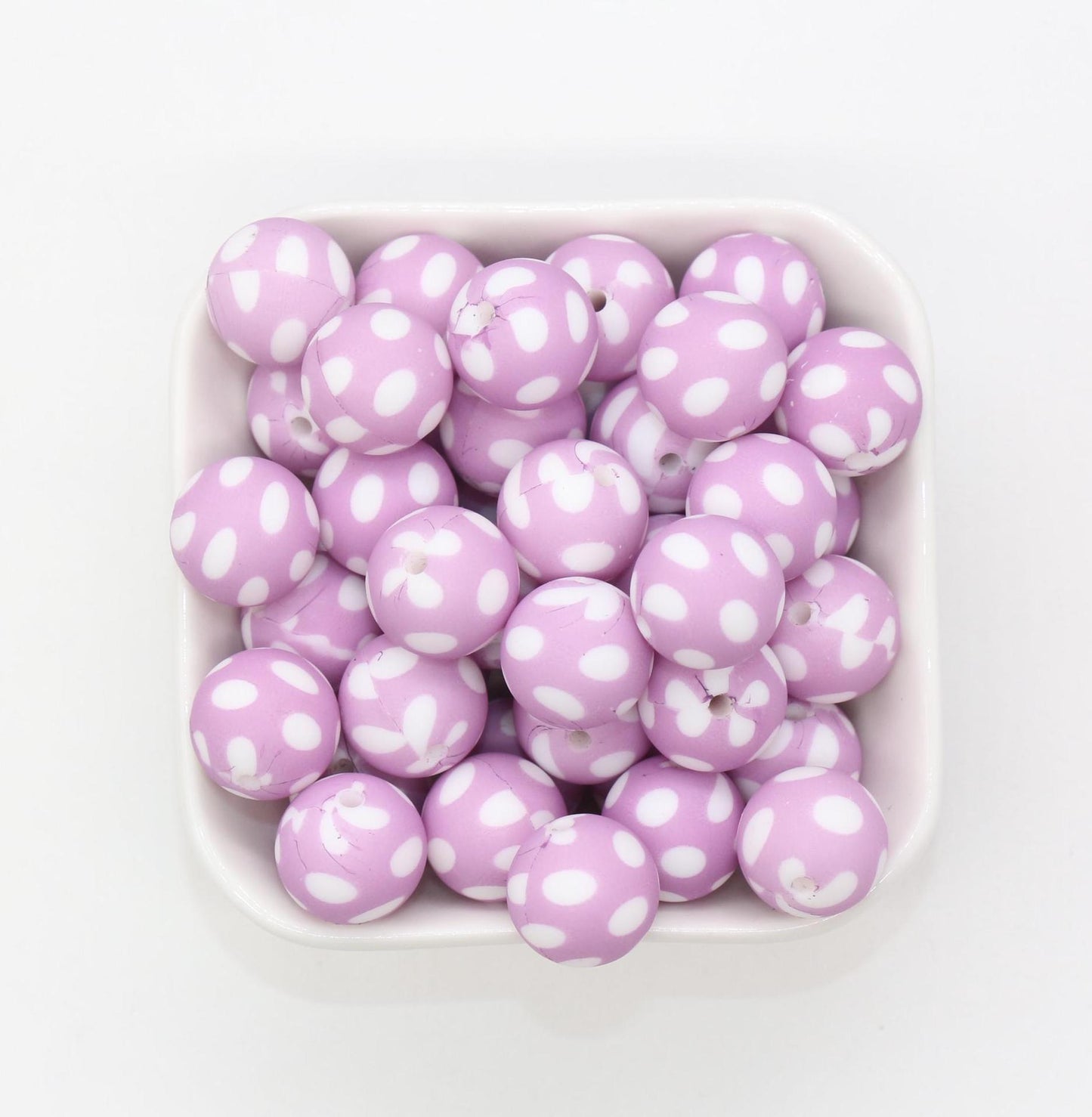 15mm Polka Dots Printed Beads, Dots Print Silicone Beads, Round Bubblegum Beads, Beads for Pens, Beads for Bracelets