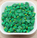 9mm-10mm green christmas tree polymer clay beads, christmas clay charms for bracelets